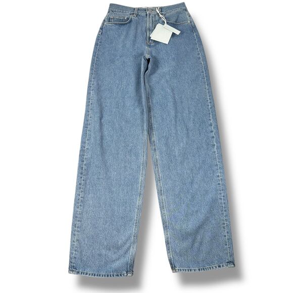 LouLou Studio Samur Jeans Women’s 26 Blue Denim Cotton Straight Leg NWT New - Picture 1 of 12